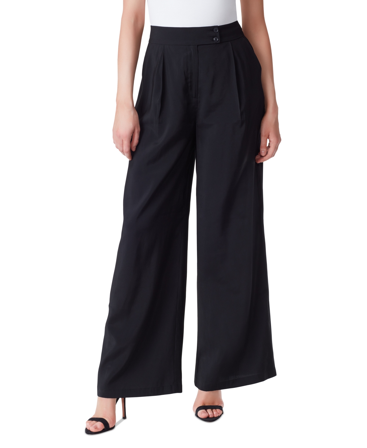 Jessica Simpson Trendy Plus Size Pleated Wide-leg Pants In Black