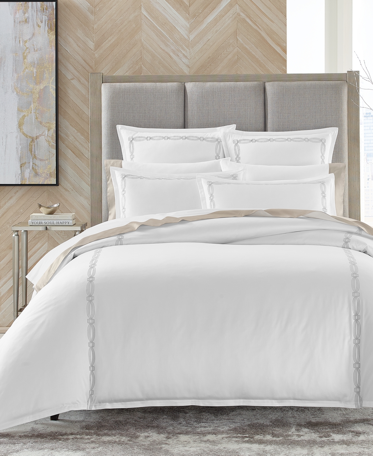 Shop Hotel Collection Portofino 3-pc. Duvet Cover Set, King, Created For Macy's In Soft Gold