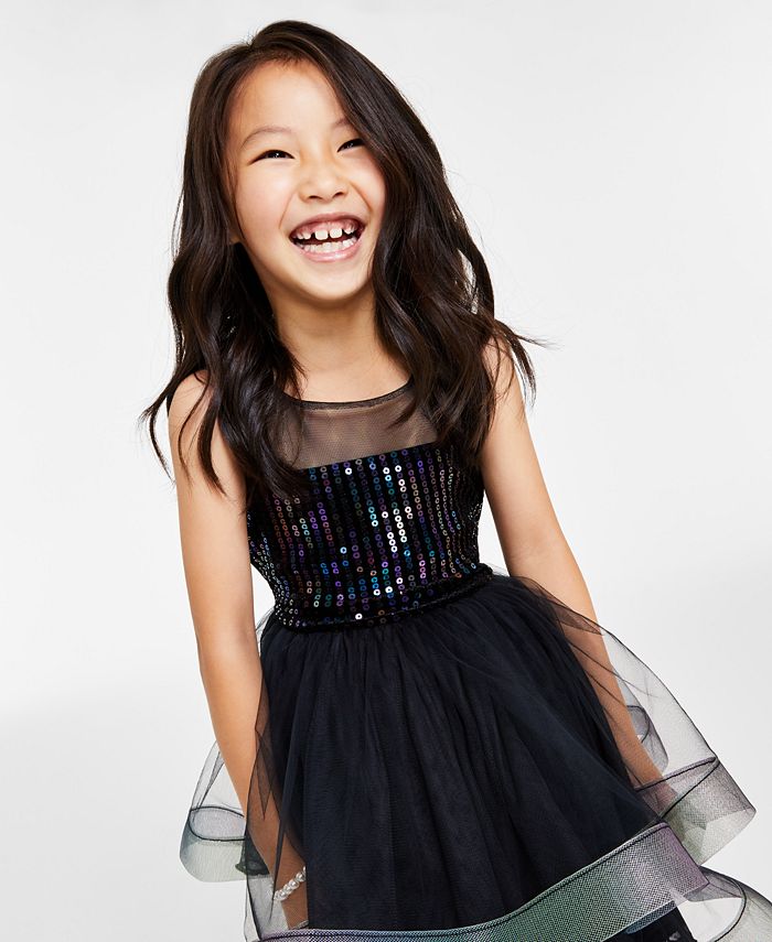 Bonnie Jean Toddler & Little Girls Iridescent Sequin Dress Macy's