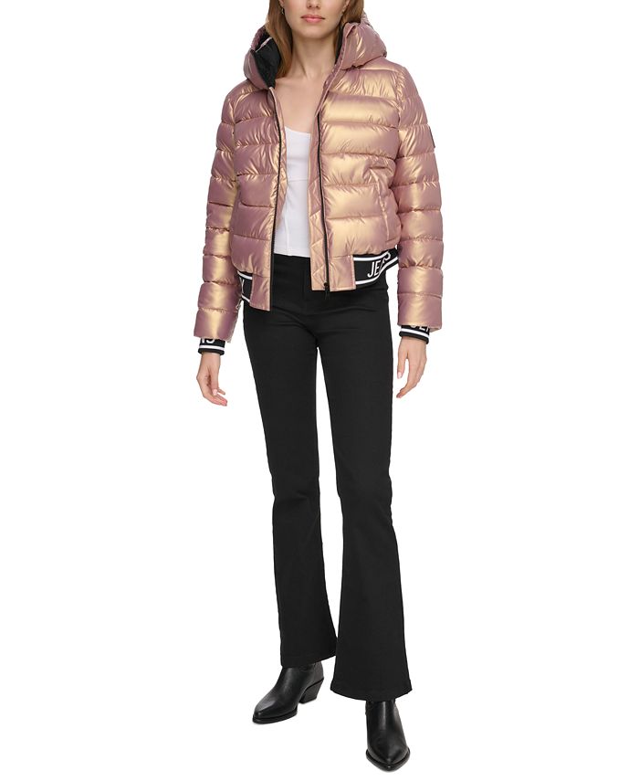 Dkny logo puffer jacket store