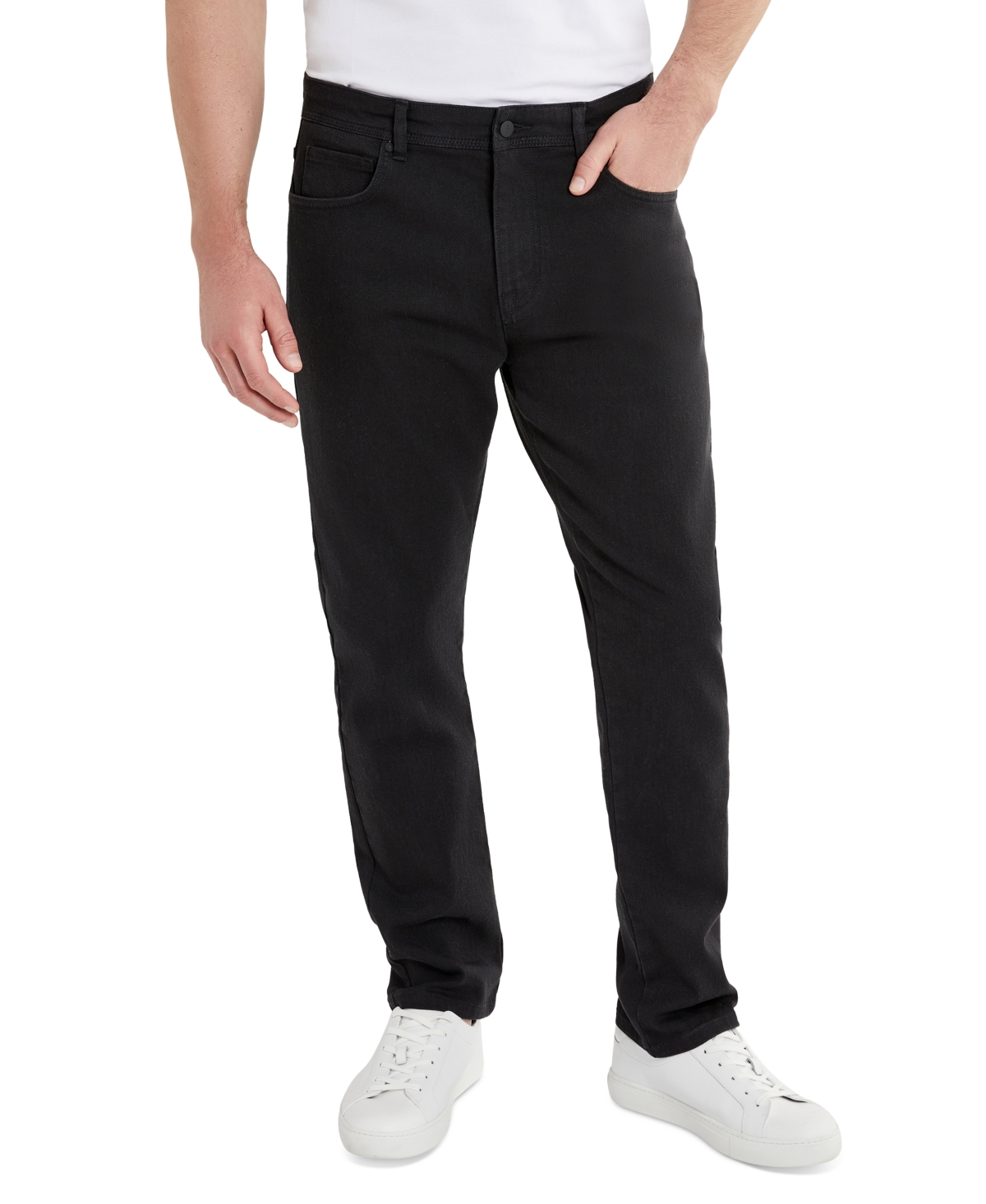 Shop Kenneth Cole Men's Slim-fit 4-way Stretch Twill Pants In Black