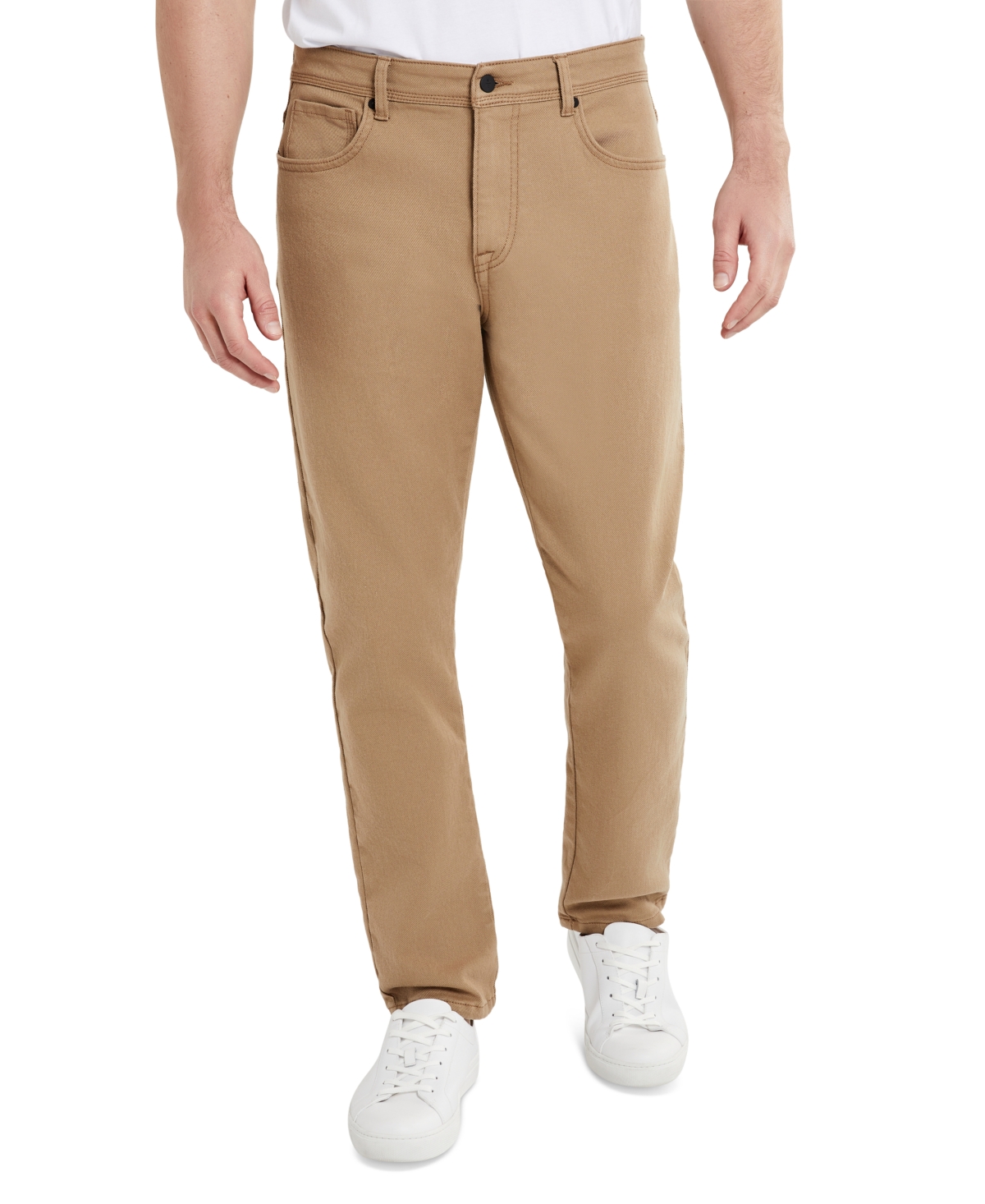 Kenneth Cole Men's Slim-fit 4-way Stretch Twill Pants In Light Brown