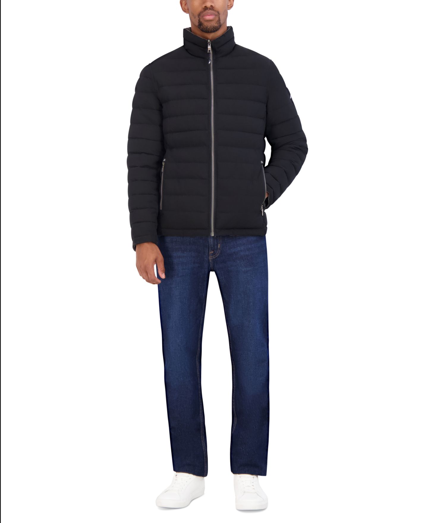 Мужская куртка Nautica Reversible Quilted Puffer, цвет: Чёрный / Серый — фото 5