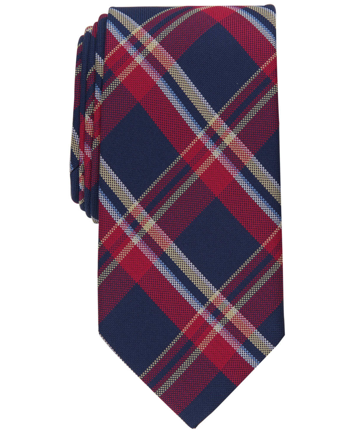 Club Room Men's Tallon Plaid Tie, Created For Macy's In Red