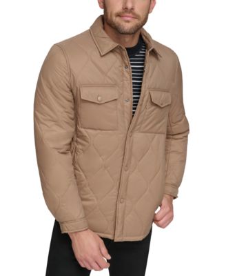 Calvin Klein Men s Quilted Shirt Jacket Tan Size M