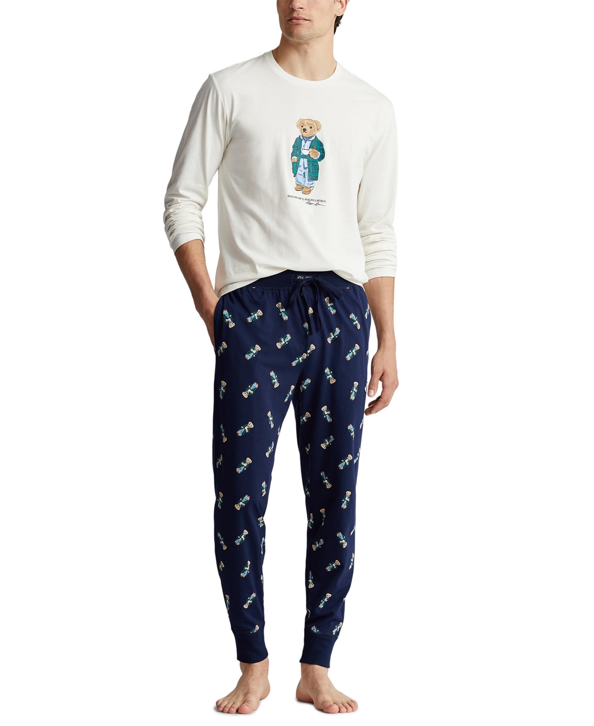 Men’s Jogger Pajama Set - Navy Bear
