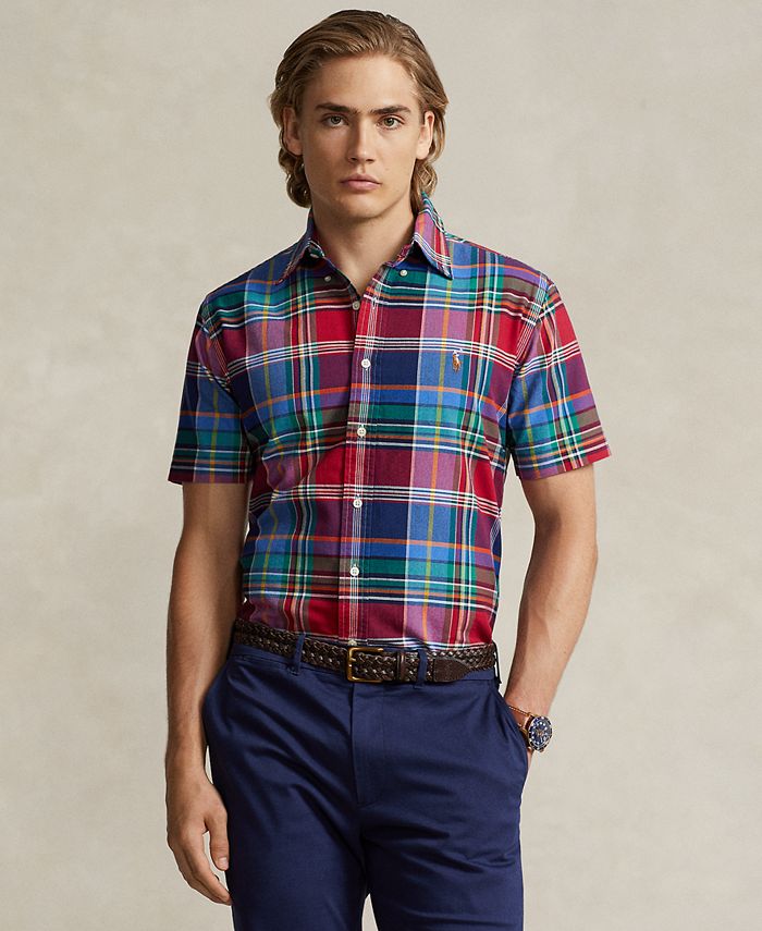 Polo ralph lauren men's classic fit plaid oxford shirt sale