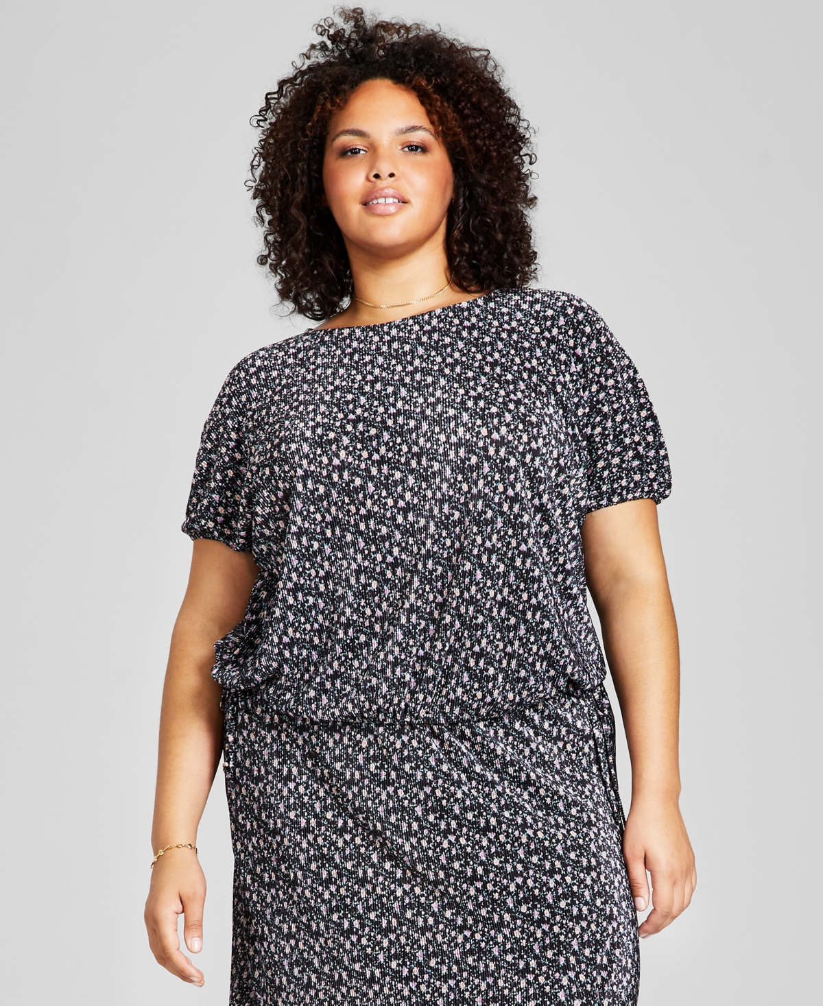 And Now This Plus Size Knit Top In Black Tiny Antonella