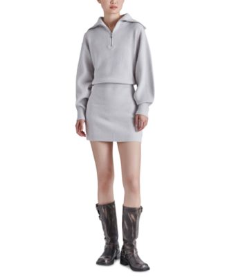 Steve Madden - Women's Rowena Long-Sleeve Ribbed Sweater Dress