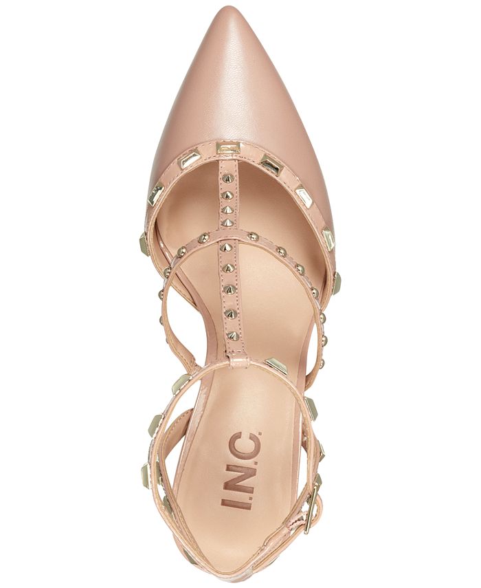 Studded kitten cheap heel pumps