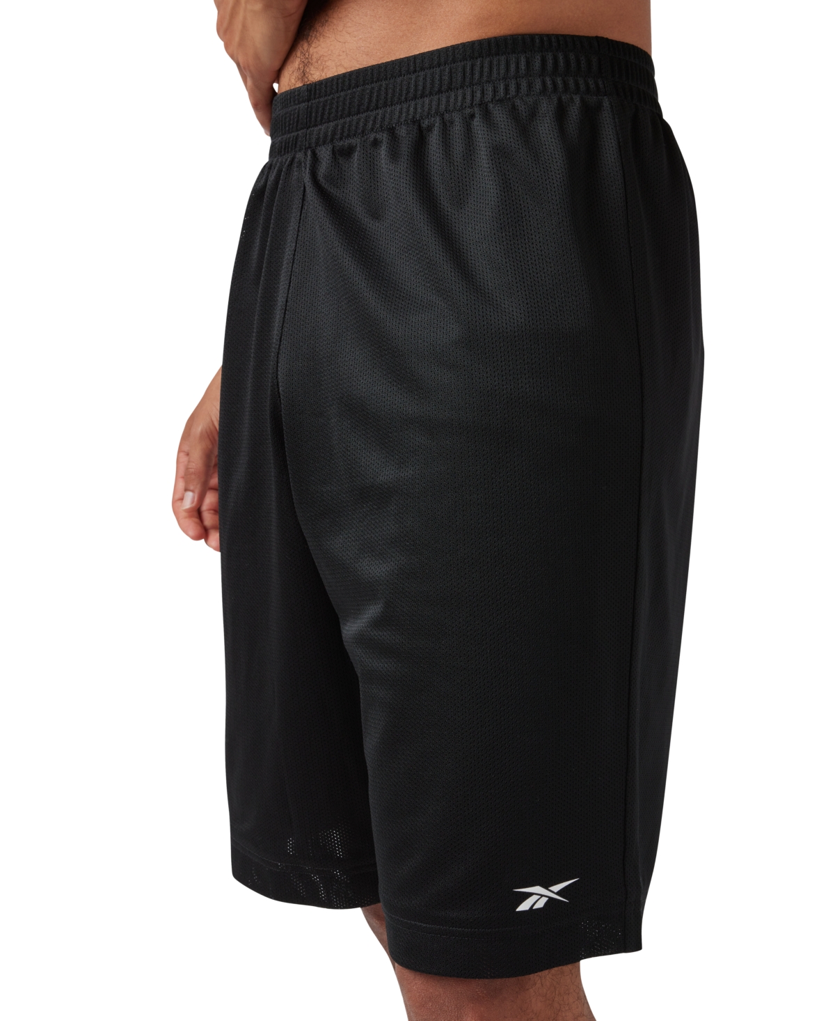 Shop Reebok Men's Mesh Logo Basketball Shorts In Black