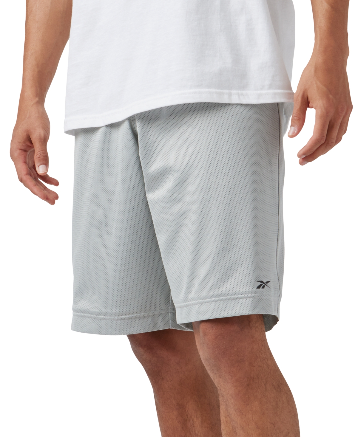 Reebok Men's Mesh Logo Basketball Shorts In Grey