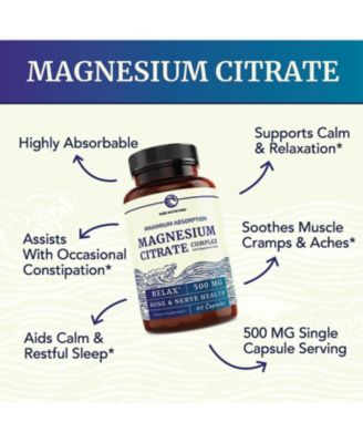 Magnesium Complex Capsules, Magnesium Oxide, Magnesium Citrate, Nobi Nutrition, 60ct