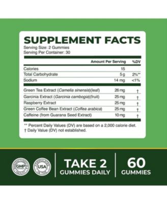 Green Tea Fat Burner Gummies,60ct
