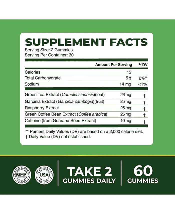 Nobi Nutrition Green Tea Fat Burner Gummies,60ct Macy's