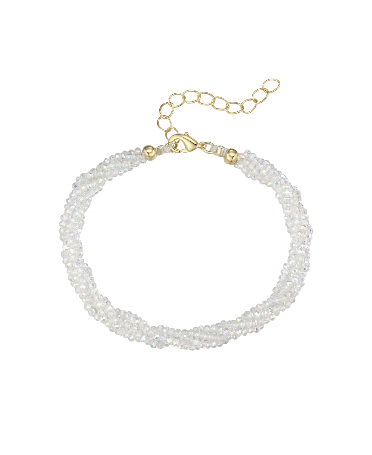 Macy's Beaded 5 Strand Bracelet In White