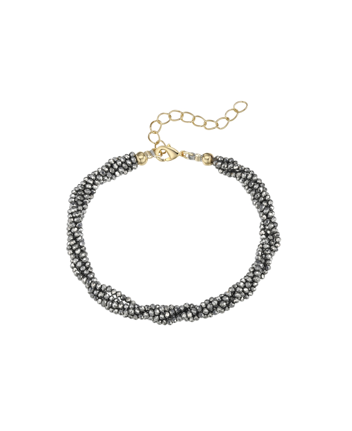Macy's Beaded 5 Strand Bracelet In Gray