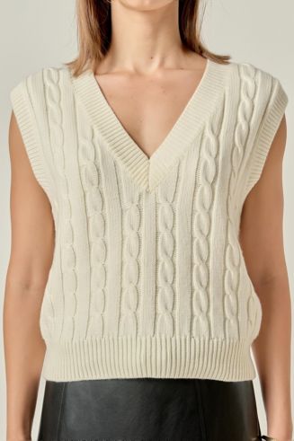 Macy Knit Vest (Grey) main image 1