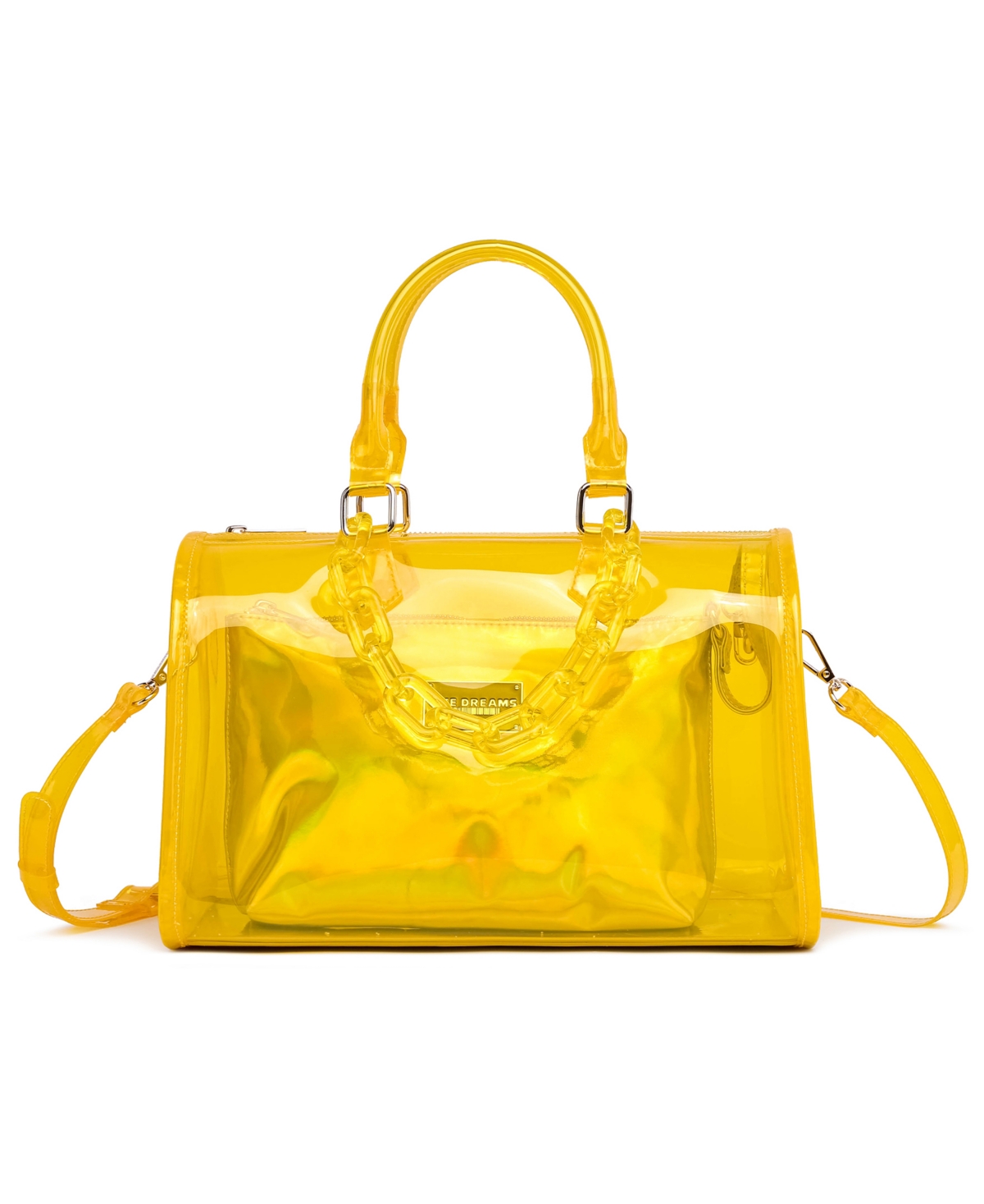 Like Dreams Iced Out Hologram Satchel In Yellow