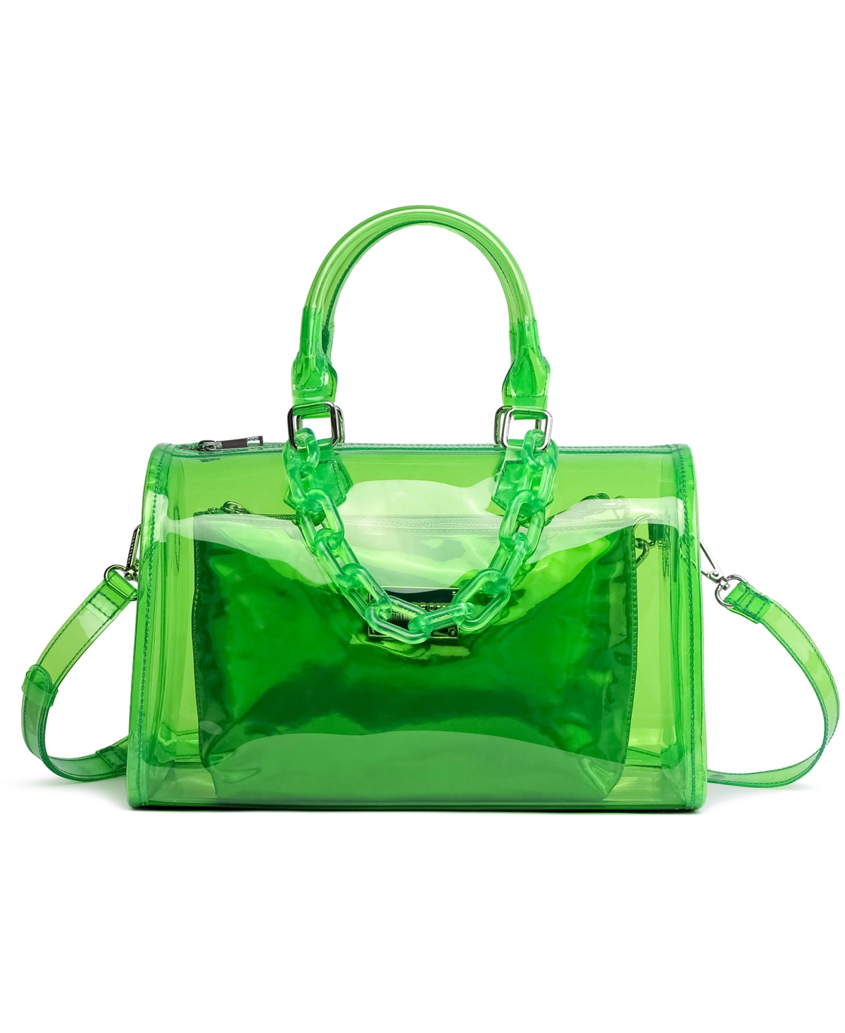 Like Dreams Iced Out Hologram Satchel In Green