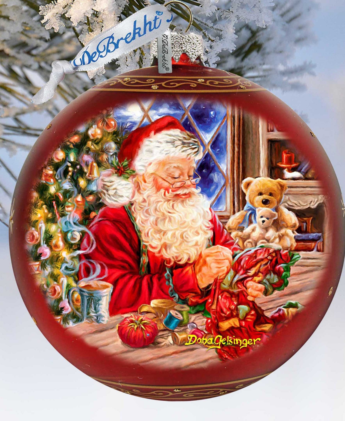 Designocracy Getting Ready For Holidays Santa Lg Glass Holiday Ornaments D. Gelsinger In Multi Color