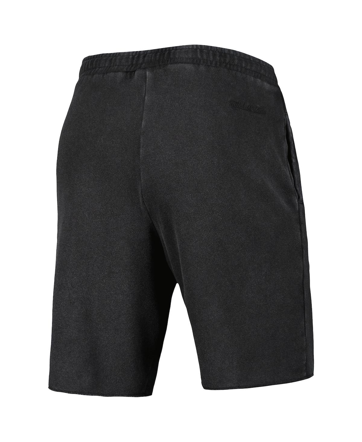 Mitchell & Ness Men's  Black Golden State Warriors French Terry Tonal Fleece Shorts In Black