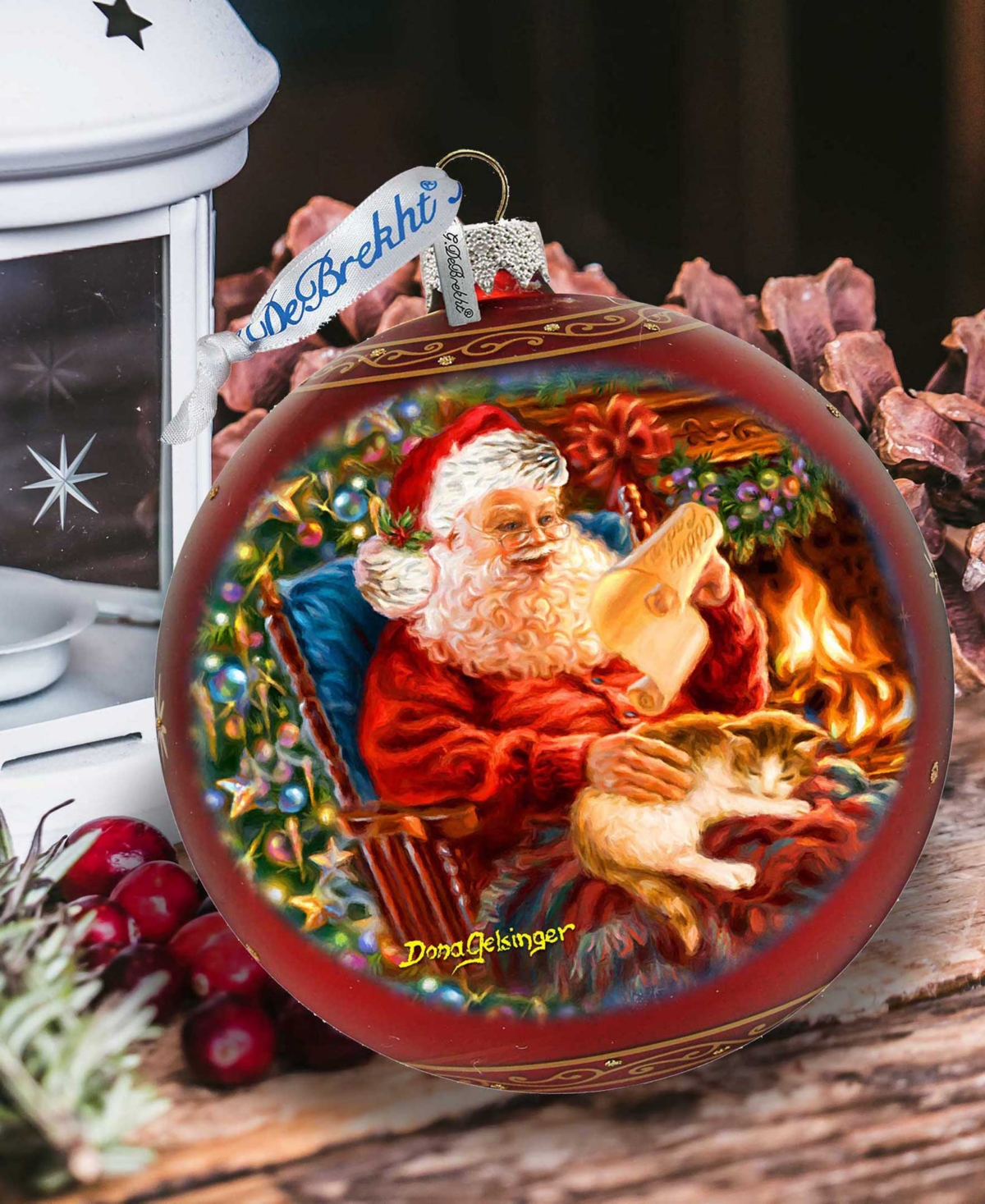 Designocracy House Warming Santa Large Holiday Glass Collectible Ornaments D. Gelsinger In Multi Color