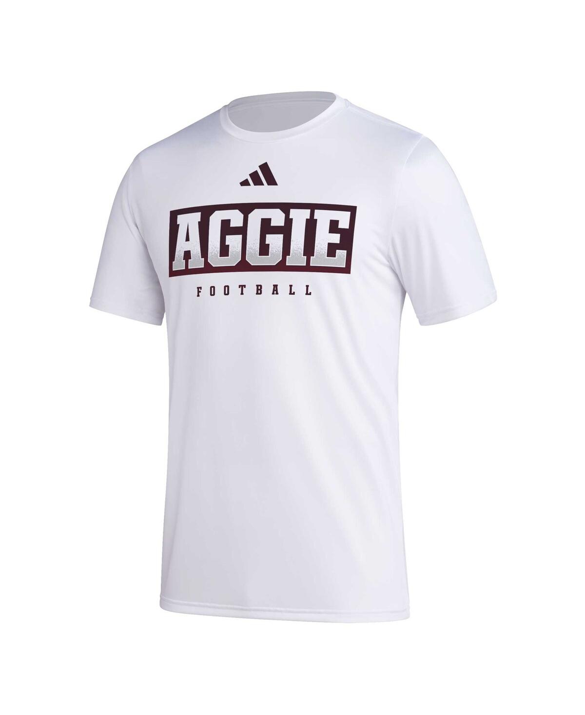 Shop Adidas Originals Men's Adidas White Texas A&m Aggies Football Practice Aeroready Pregame T-shirt