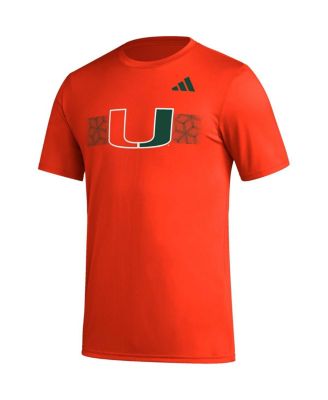 Adidas Men's Orange Miami Hurricanes Pregame AEROREADY T-shirt - Macy's