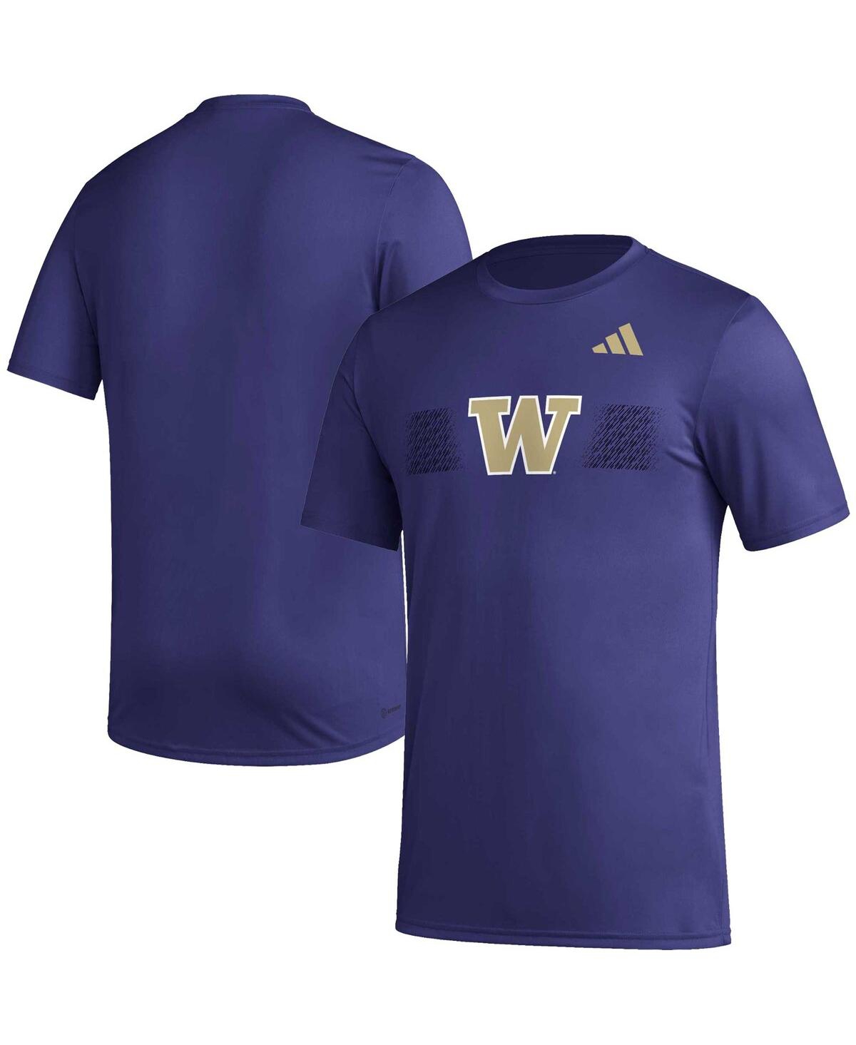 Men's adidasWashington Huskies Pregame Aeroready T-shirt - Purple