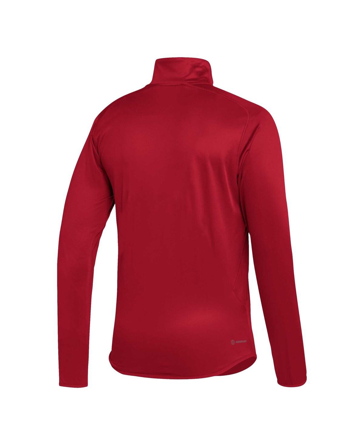 Men's adidasNebraska Huskers 2023 Sideline Aeroready Half-Zip Top - Scarlet