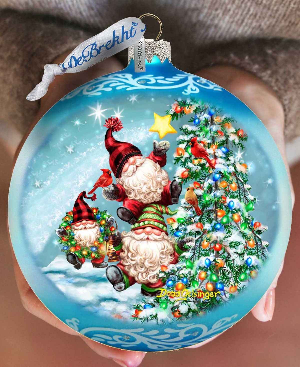 Shop Designocracy Reaching High Dwarfs Lg Glass Christmas Collectible Ornaments D. Gelsinger In Multi Color