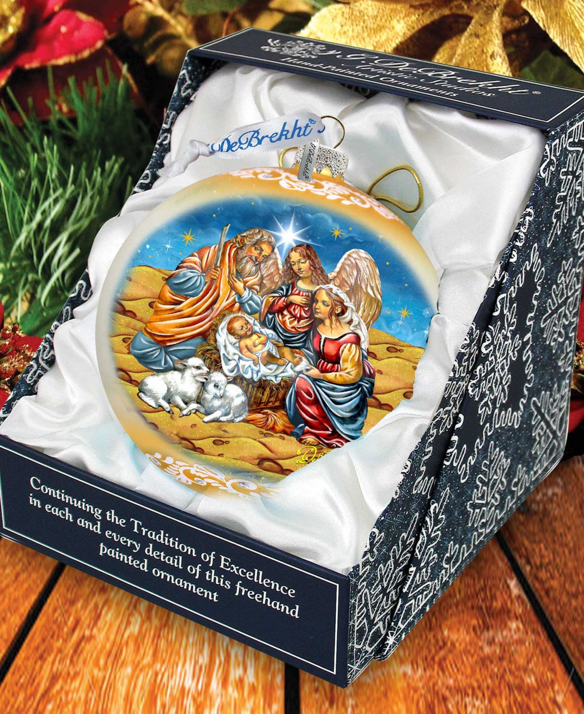 Designocracy Regal Nativity Lg Holiday Mercury Glass Collectible Ornaments G. Debrekht In Multi Color