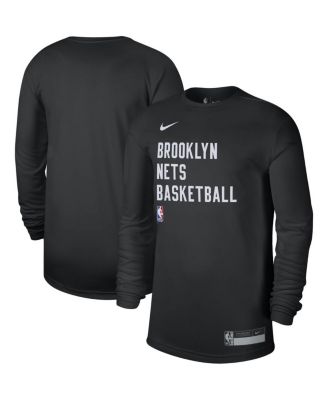 Men's and Women's Black Brooklyn Nets 2023/24 Legend On-Court Practice Long Sleeve T-shirt