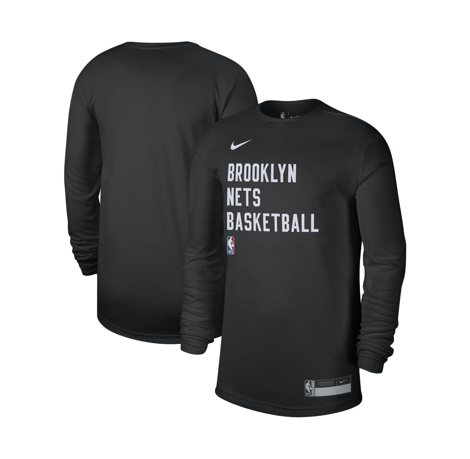 Men's and Women's Black Brooklyn Nets 2023/24 Legend On-Court Practice Long Sleeve T-shirt