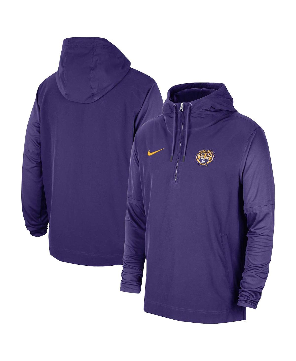 Shop Nike Men's  Purple Lsu Tigers 2023 Sideline Player Quarter-zip Hoodie Jacket