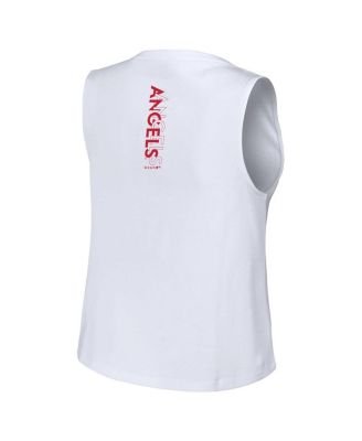 Women's White Los Angeles Angels Lace-Up Tank Top