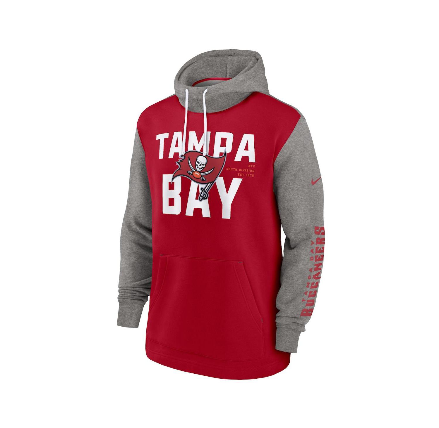 Men's Red Tampa Bay Buccaneers Fashion Color Block Pullover Hoodie