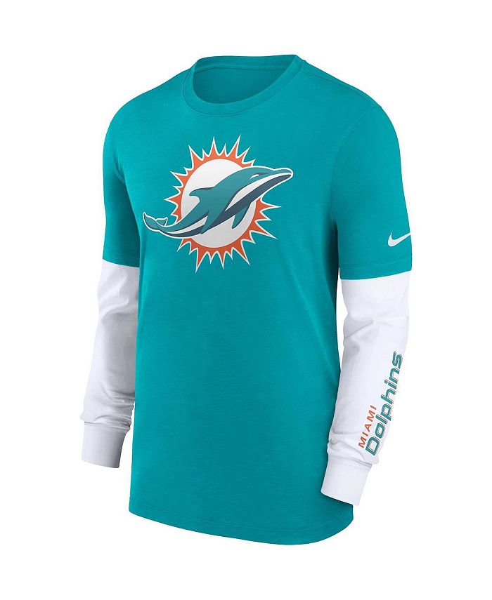 Nike Men's Heather Aqua Miami Dolphins Slub Fashion Long Sleeve T-shirt ...