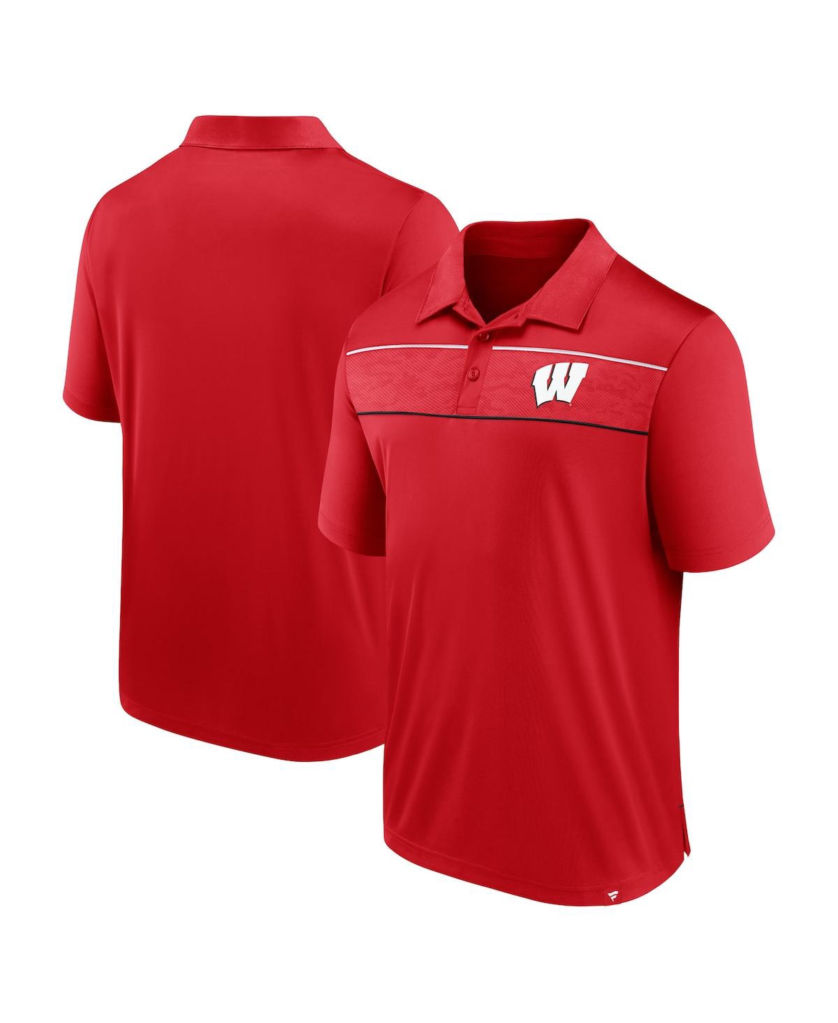 Fanatics Men's  Red Wisconsin Badgers Defender Polo Shirt