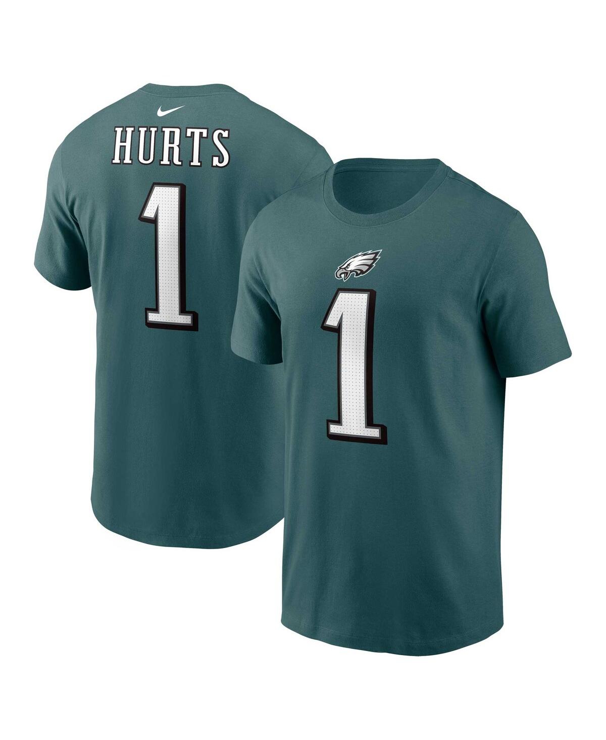 Nike Men's  Jalen Hurts Midnight Green Philadelphia Eagles Player Name And Number T-shirt
