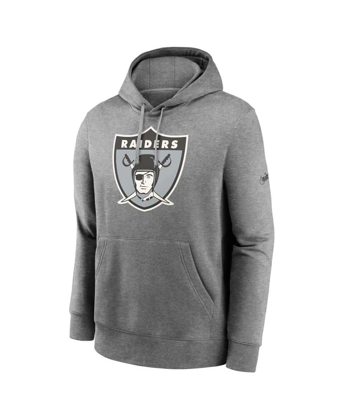 Men's NikeLas Vegas Raiders Big and Tall Rewind Club Fleece Pullover Hoodie - Heather Charcoal