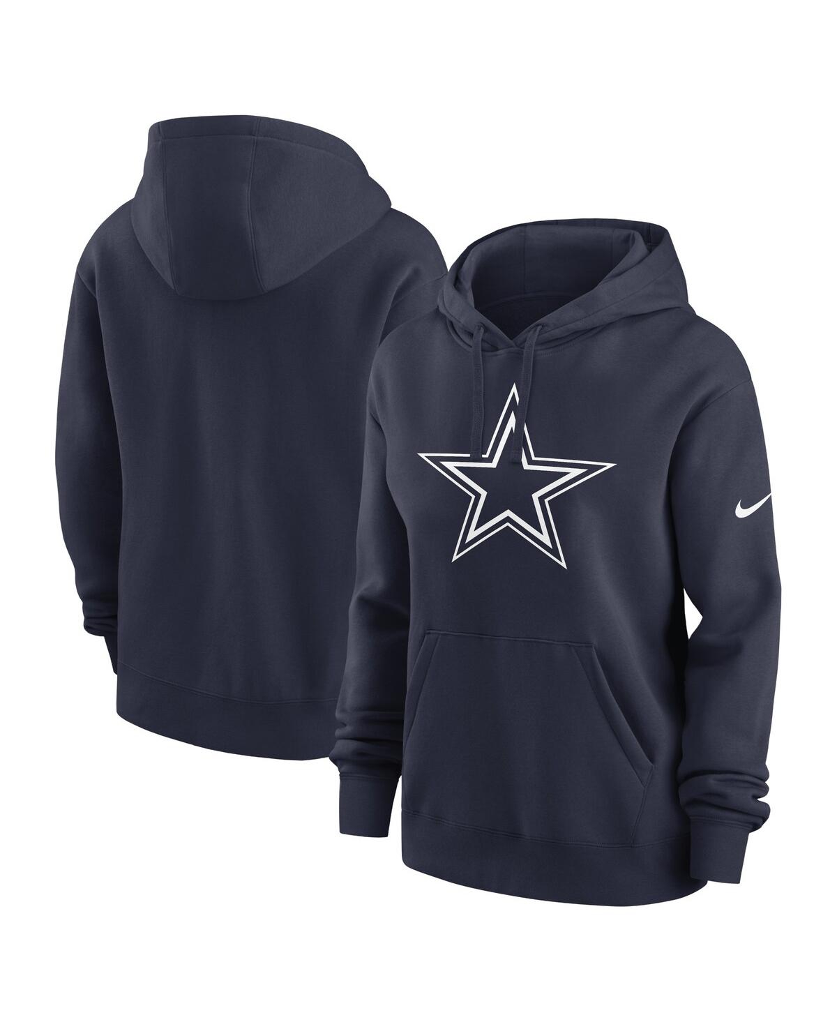 Shop Nike Women's  Navy Dallas Cowboys Team Logo Club Fleece Pullover Hoodie