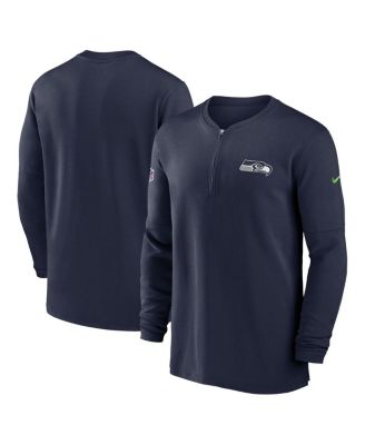 Men's College Navy Seattle Seahawks 2023 Sideline Performance Long Sleeve Quarter-Zip Top