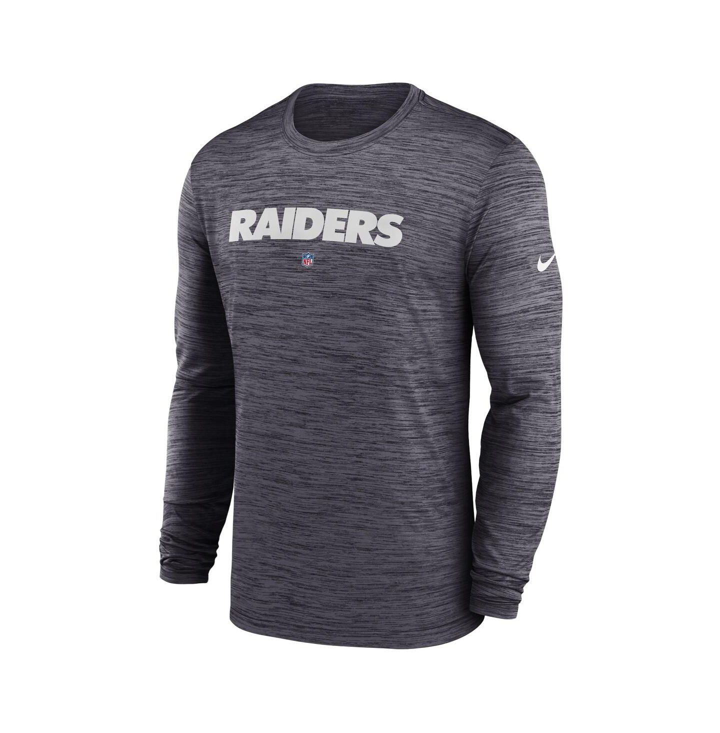 Мужская футболка Nike Black Las Vegas Raiders Sideline Team Velocity Performance Long Sleeve — фото 3