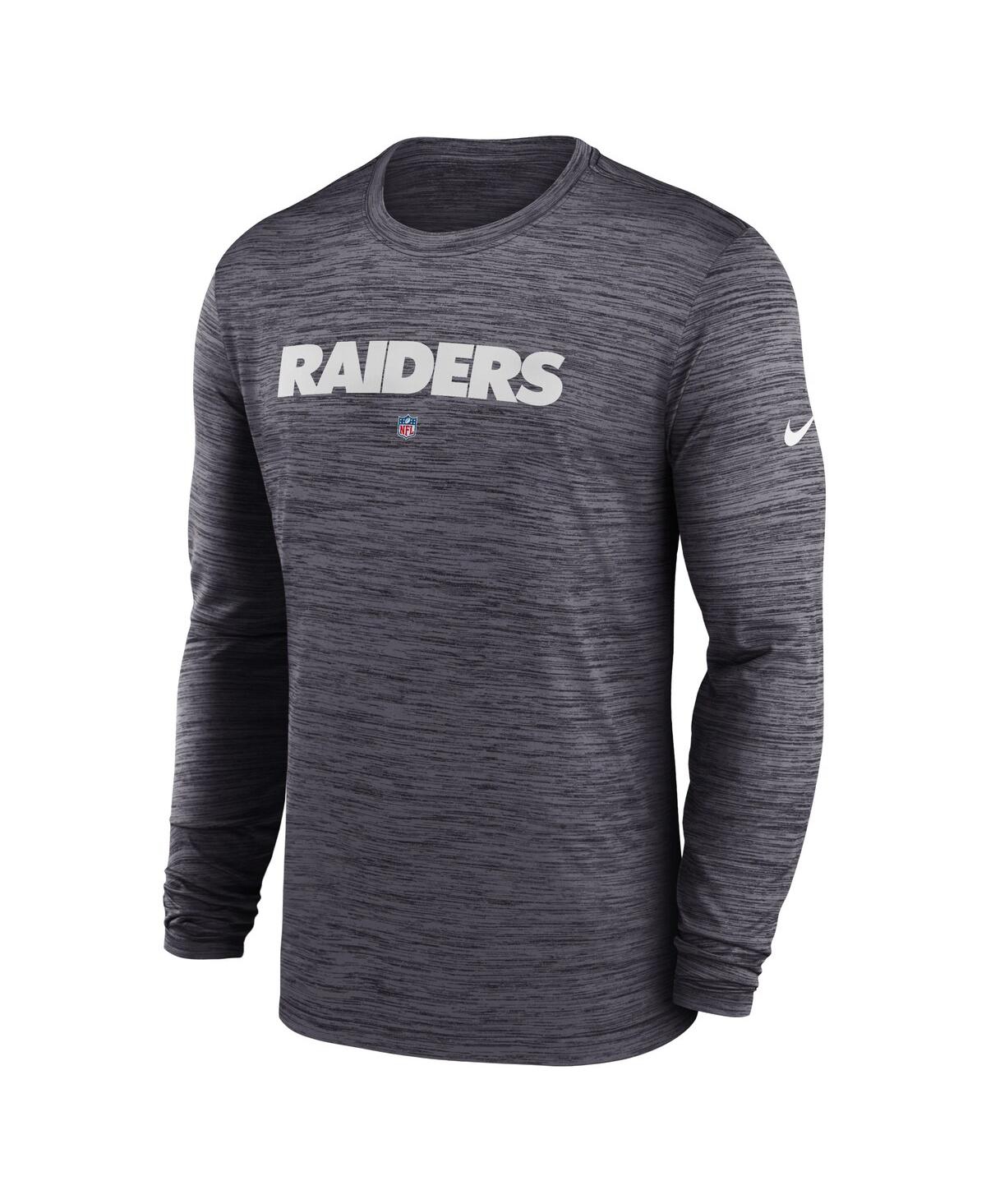 Nike Men's Dri-fit Sideline Velocity (nfl Las Vegas Raiders) Long-sleeve T-shirt In Black
