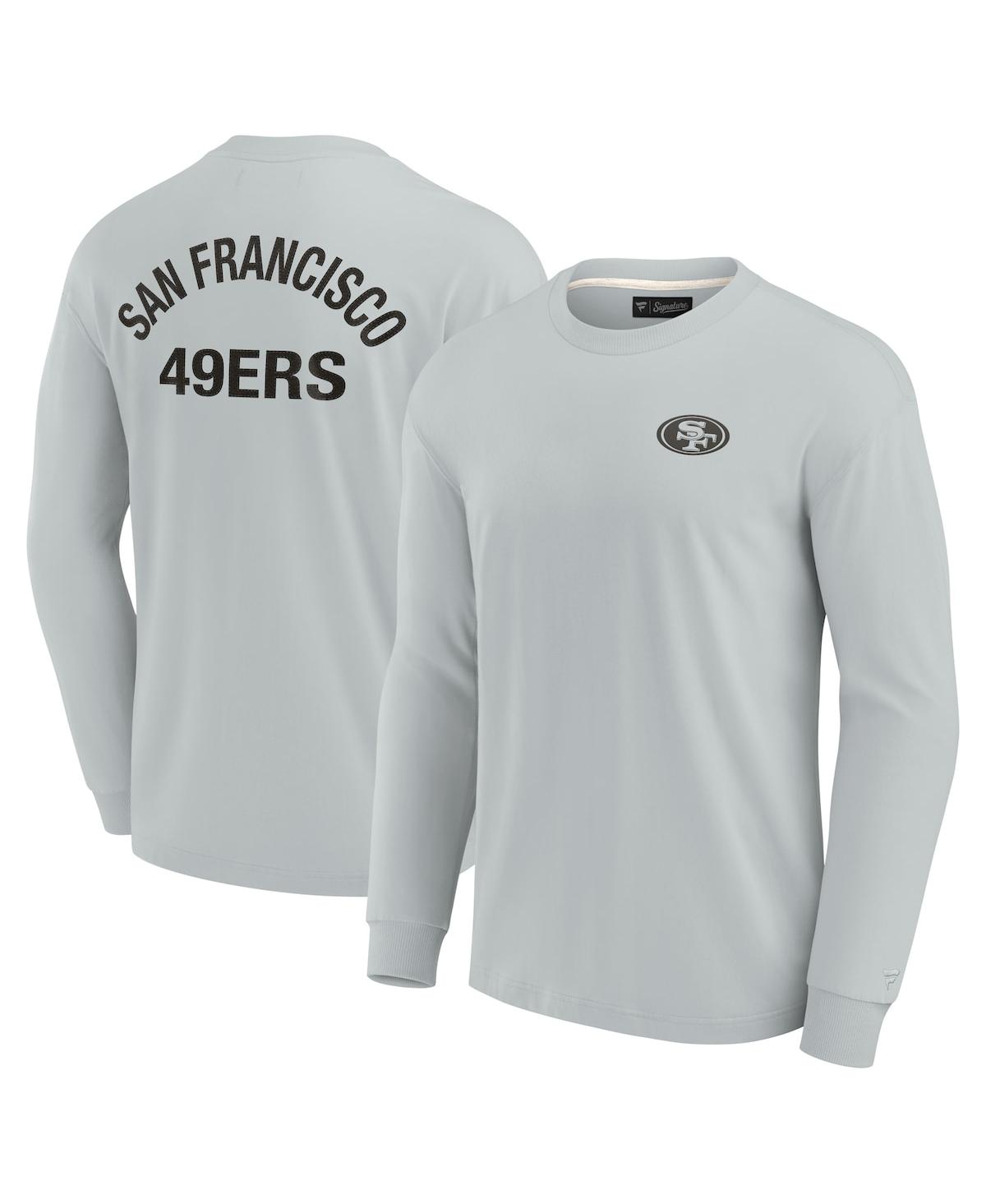 Fanatics Signature Men's And Women's  Gray San Francisco 49ers Super Soft Long Sleeve T-shirt