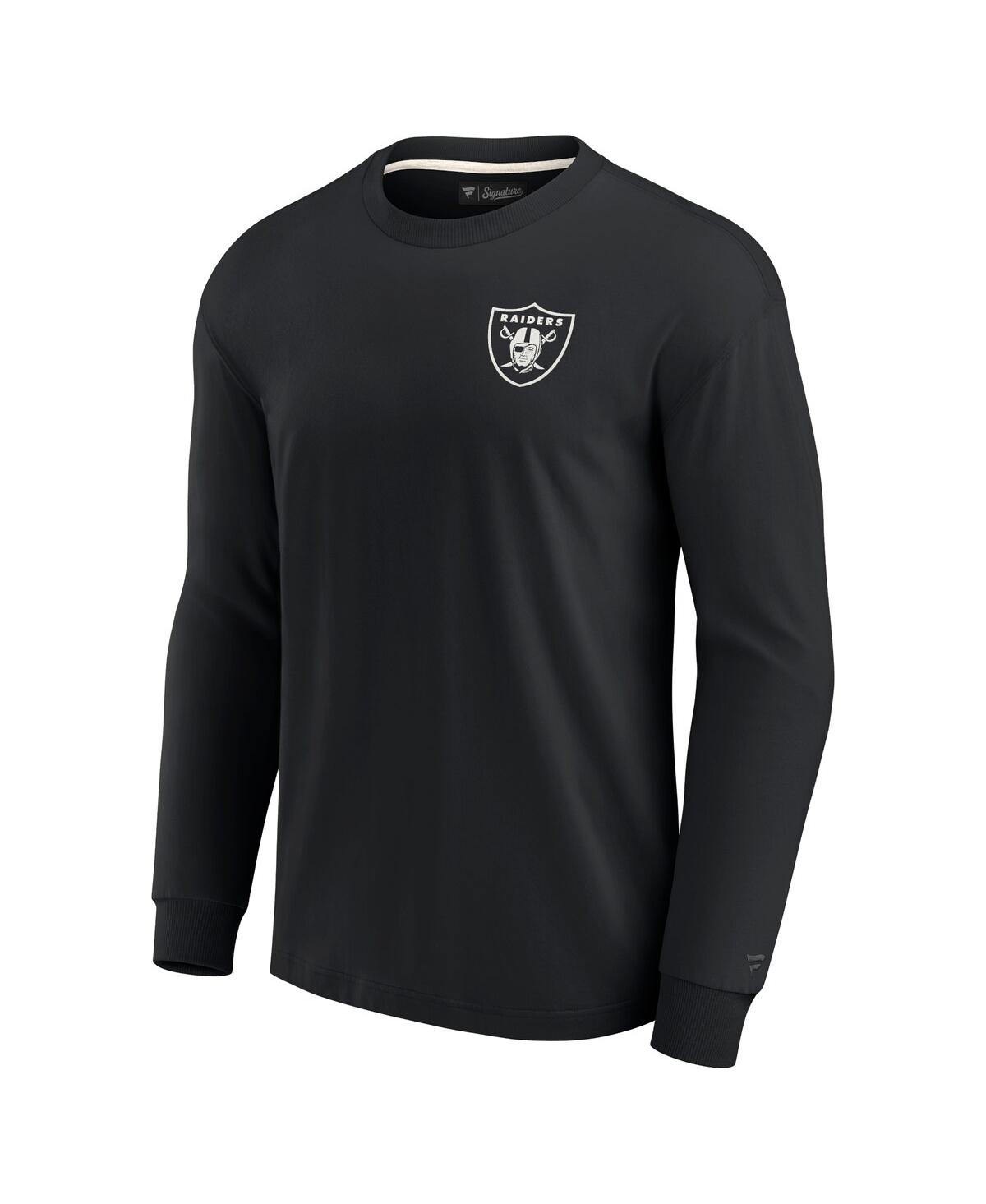 Fanatics Signature Men's And Women's  Black Las Vegas Raiders Super Soft Long Sleeve T-shirt In Black