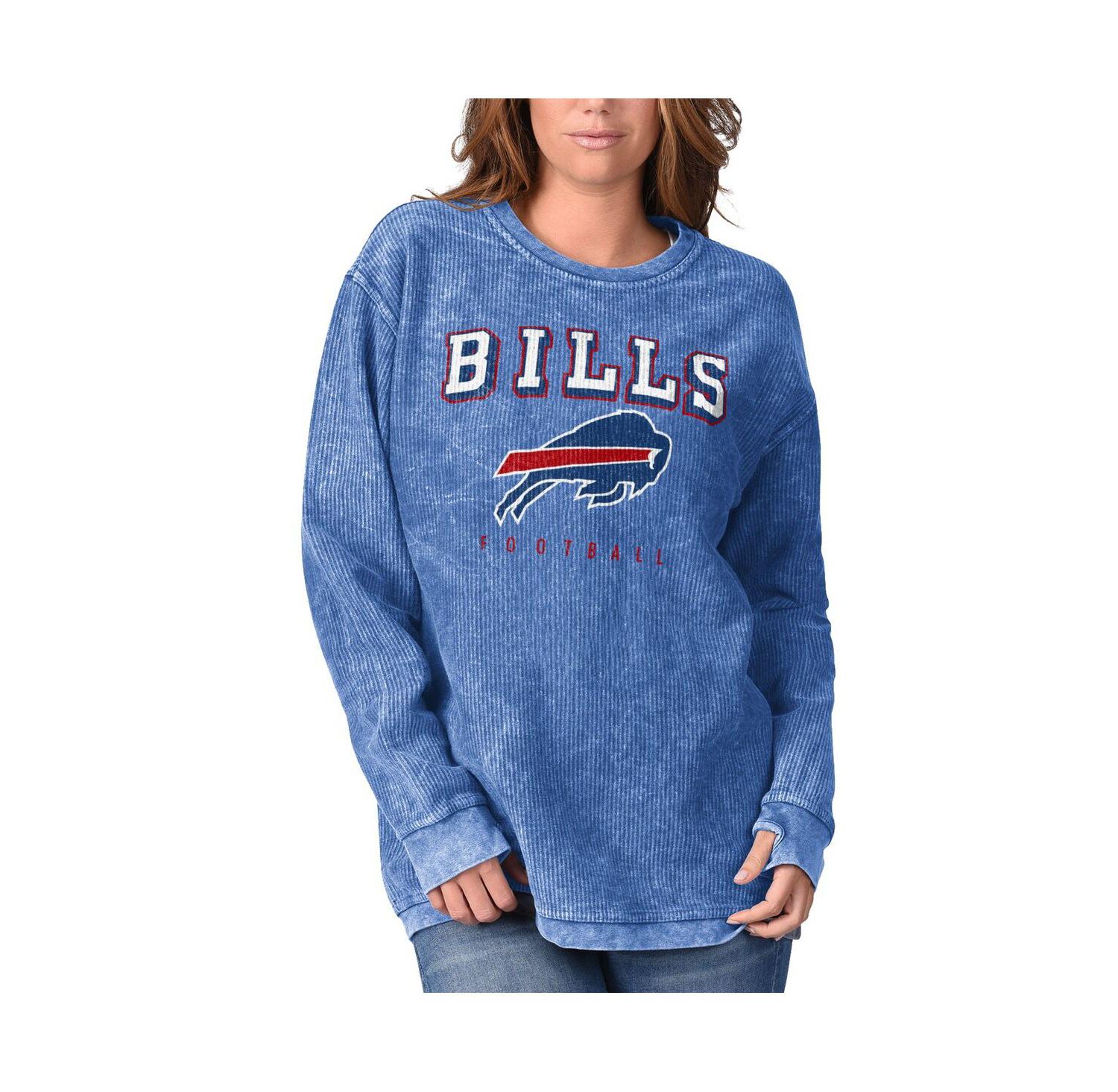 Women's Royal Buffalo Bills Comfy Cord Pullover Sweatshirt