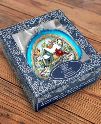 Winter Cardinals Rainbow Christmas Mercury Glass Ornaments S. Winget